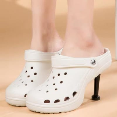 Termainoov Dames Sandalen Gaten Slippers Sexy Hoge Hakken Slippers Sandaal Schoenen Vrouw Dunne Hoge Hakken Sandaal Dames Pump Hakken Vrouw 38 white