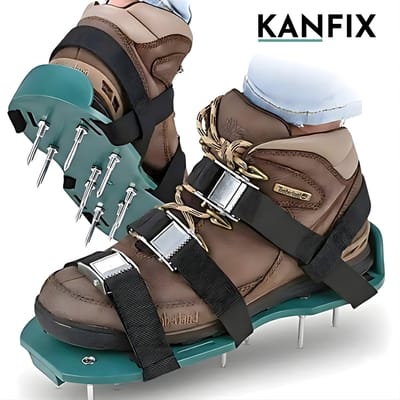 KanFix Gazonbeluchter Sandalen - Gazonpriksandalen met Hakband - 26 Spikes