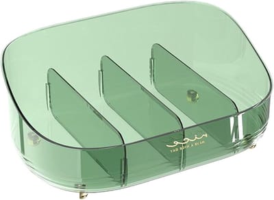 Make-up Opbergsysteem - Cosmetica Doos - Snel Make-up Vinden - Verstelbare Indeling - 31x21x12.5 cm - Groen