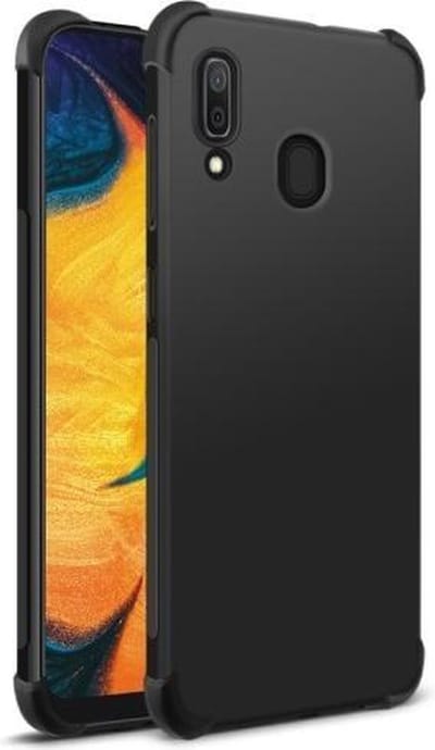 Shockproof Soft TPU hoesje zwart Silicone Case Geschikt voor: Samsung Galaxy A30