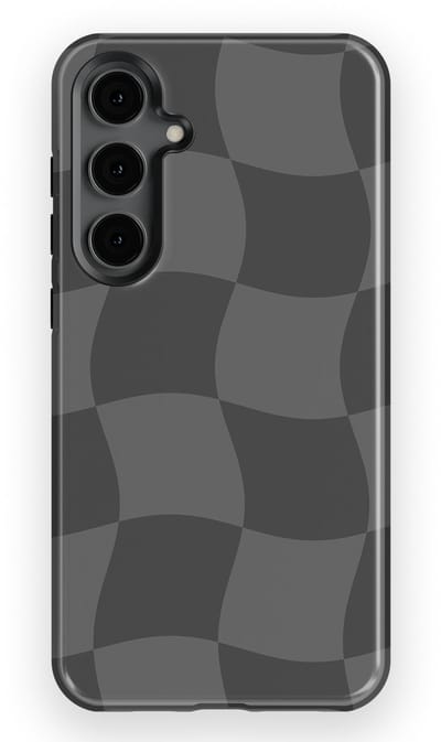 Checkered Warp Hoesje Samsung Galaxy S24 Plus | Geschikt Voor Mag | Uniek Design Hoesje | Beschermhoes Samsung Galaxy S24 Plus Grey Motion
