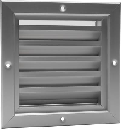 ALU gevelrooster vaste lamellen 150x150mm F1 aluminium