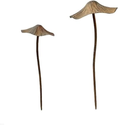 Metalen paddestoelen - Tuindecoratie set - Tuin versieren - Weerbestendige constructie - 3 sets - Antiek