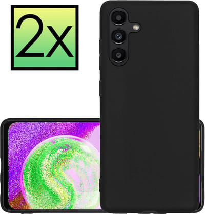 Hoesje - 2 Stuks - Geschikt voor Samsung Galaxy A04s - Sterk & Shockproof - Case Siliconen - Back Cover - Telefoon Hoes - Zwart