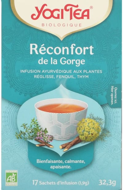Yogi tea Biologische Thee Throat Comfort - 3 x 17 stuks - Voordeelverpakking