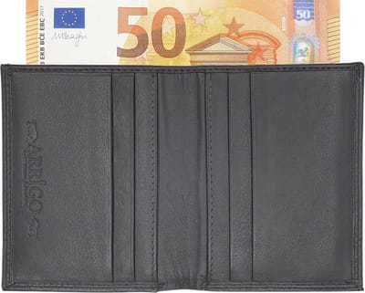 Creditcardhouder - Kaarthouder - Pasjeshouder - Briefgeld - Leer - Grijs - Pasjes
