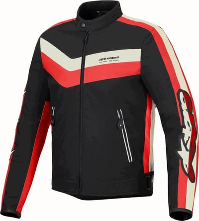 Alpinestars T-Dyno WR Zwart Fel Rood Ecru Motorjas - Maat S - Jas