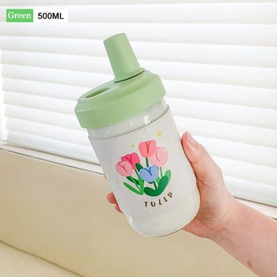 500ml/850ml Glazen Beker Met Deksel en Rietje Transparante Glazen Waterfles Bubble Tea Beker Melk Sap Water Beker Drinkfles 500ml-850ml