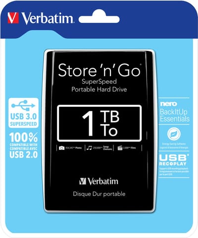Verbatim Store n Go 1 TB Externe harde schijf (2,5 inch) USB-A 3.2 Gen 1 Zwart 53023
