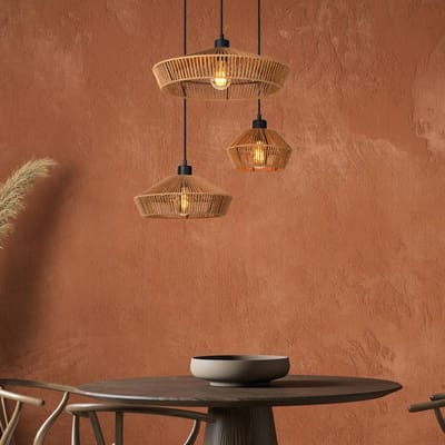 Lucide YUNKAI - Hanglamp - Ø 60 cm - 3xE27 - Naturel - Japandi