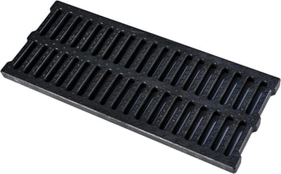Rioolafdekking Sleufrooster - Putdeksel Drainage - Overtollig Water Afvoeren - Sterk Polymeerkunststof - 50x15x2cm - Zwart