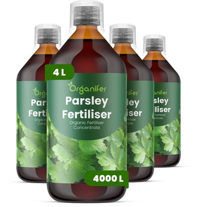 Vloeibare Meststof Voor Peterselie 4X1 L Voor 4000 L - Npk 2-1-8 - Ondersteunt De Productie Van Dicht - Krachtig Peterselieblad - Versterkt Bladstructuur En Kleur Voor Premium Culinaire Kwaliteit - Ideaal Voor Kruiden In Pot - Organifer