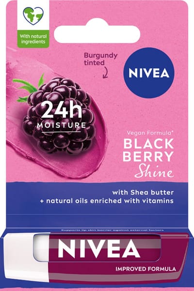 NIVEA Blackberry Shine - Lippenbalsem - Jeugdbesgeur - Natuurlijke Ingrediënten - 24 uur Hydratatie