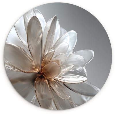 WallCircle® Wandcirkel 120x120 cm - Muurcirkel Bloem - Wit - Neutraal - Muurdecoratie woonkamer - Wanddecoratie slaapkamer - Kamer decoratie accessoires - Ronde schilderijen XXL