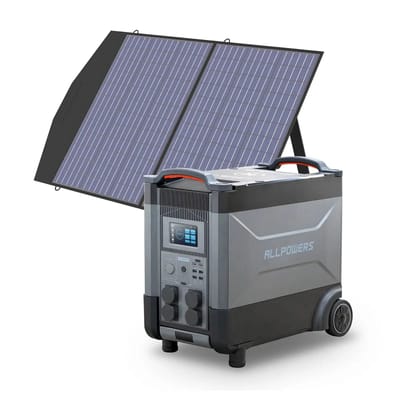 ALLPOWERS Zonnegeneratorset 4000W (R4000 + SP027 100W zonnepaneel) - R4000 + 2 stuks SP027 Zonnepaneel 100W
