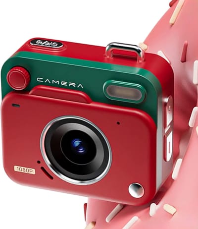 Nieuwe Mini Digitale Camera HD – Retro CCD Sleutelhanger Camera – Kleine Digitale Camera – Draagbare Duimzak Camera voor Outdoor, Reizen & Cadeau – Foto- en Video Recorder (Geen TF-kaart)-ROOD