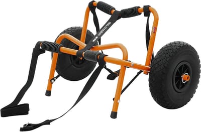 Kajakwagen met banden - Kano transportkar - Vervoer naar water - Luchtvrije massieve wielen - 635 kg capaciteit - Groen