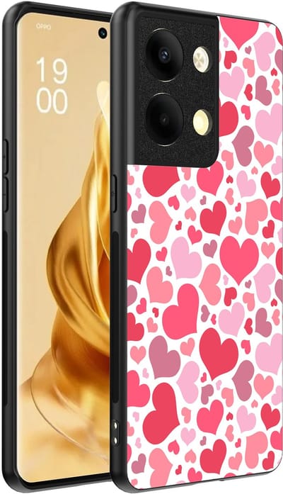 Smartphonica Telefoonhoesje Geschikt voor Oppo Reno 9 Pro Plus met Hartjes Print - Hearts Design TPU Backcover Case - Kinder Hoesje met Hartjes Design geschikt voor Oppo Reno 9 Pro Plus