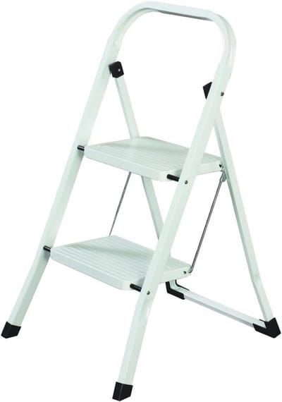 Trapladder voor Huishoudelijk Gebruik - Staal, 2 Treden, Helder