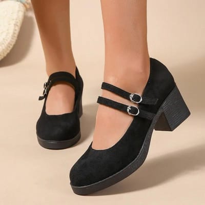 Chaussures pour femmes Chaussures à talon haut pour femmes à enroulement de cheville Grande taille Escarpins pour bureau et carrière Chaussures pour femmes à talons épais et bride à boucle 36 brown
