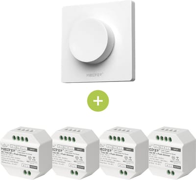 Bundelpakket | 4x Triac draadloze dimmer | 100-240V | Incl. Mi-light afstandsbediening | Wit