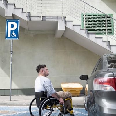 Parkeerplaat Gehandicapten - Toegankelijkheidsbord - Parkeerplek Aanduiding - UV- en Waterbestendig - 20x30cm - blauw