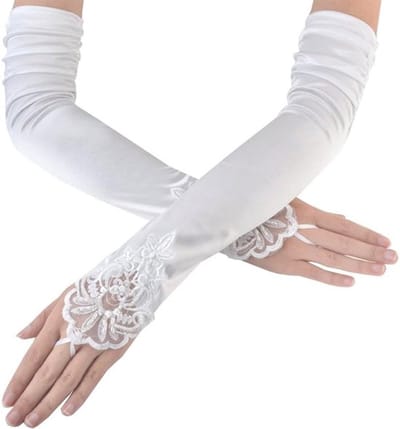 Handschoenen Lange Kanten - Vingerloze Handschoenen - Bruids/Feest Handschoenen - Spandex Materiaal - Ademend en Rekbaar - Ellebooglengte - Bruidshandschoenen