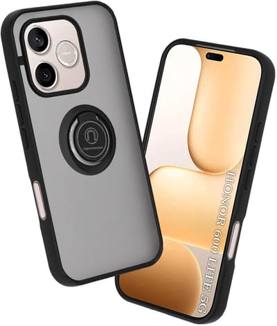 Hoesje geschikt voor HONOR 600 Lite - Techsuit Glinth Back Cover met ring en magneet - Zwart
