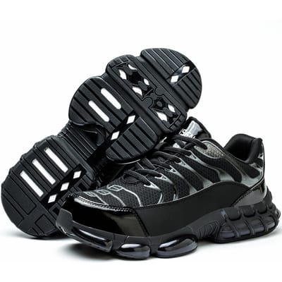 Heren Werkschoenen met Stalen Neus Onverwoestbare Werkschoenen Lichtgewicht Stalen Neus Antislip Veiligheidsschoenen Lucht Schokabsorptie Sneakers 1 Paar 39 zwart