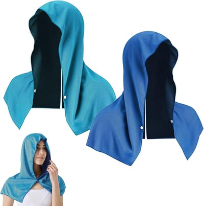 Cooling towel - Verkoelende handdoek - Ice towel - Verkoelende Capuchon - Herbruikbare Cooling Hood - Sneldrogende Koeldoek - UV Bescherming - Voor Buitenwerk - Wandelen - Hardlopen - Fietsen - Vissen - Kamperen - Blauw