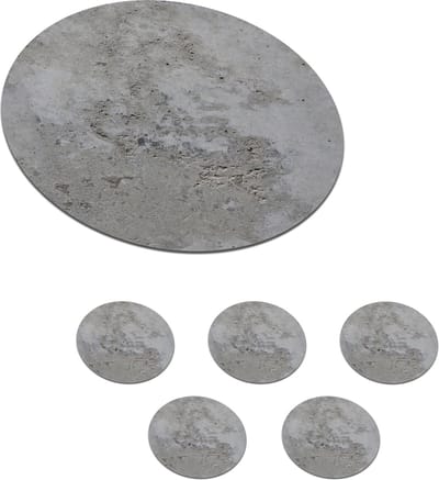 Onderzetters voor glazen - Rond - Patroon - Grijs - Oud - Beton - 10x10 cm - Glasonderzetters - 6 stuks