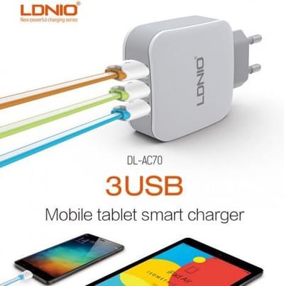 LDNIO AC70 Oplader 3 poorten Oplader 3.4A met Geschikt voor: Type C USB Kabel Geschikt voor: Wileyfox Swift 2 2X Plus