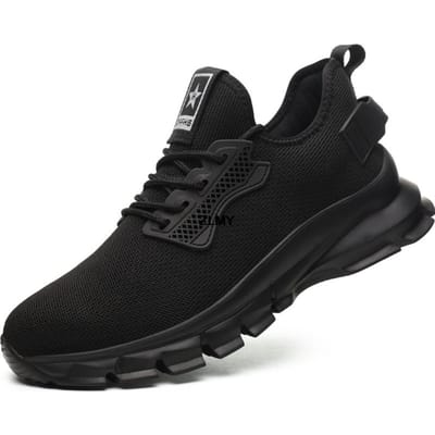 Nieuwe Veiligheidsschoenen Heren Lichtgewicht Stalen Neus Sneakers Prikbestendig Comfortabele Werkveiligheidsschoenen Man Bouwwerk Schoenen 43 zwart