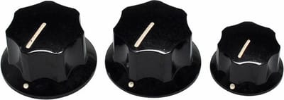 Fender 991370000 Jbass/Mustang Knoppen Set voor CTS Schachtgrootte - Zwart