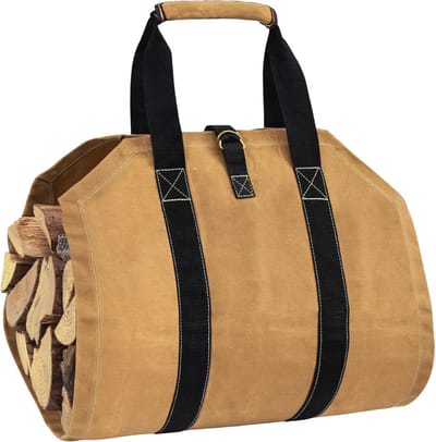 Draagtas voor brandhout - Waterbestendige canvas tas voor kamperen, houtopslag en outdoor activiteiten