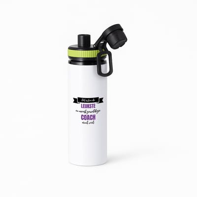 Hacebo® - Leukste coach eruit ziet waterfles met draaidop groen - Coach - beste coach - sport - verjaardagscadeau - klein cadeautje - kado - gift - geschenk - verrassing - water fles - 850ML
