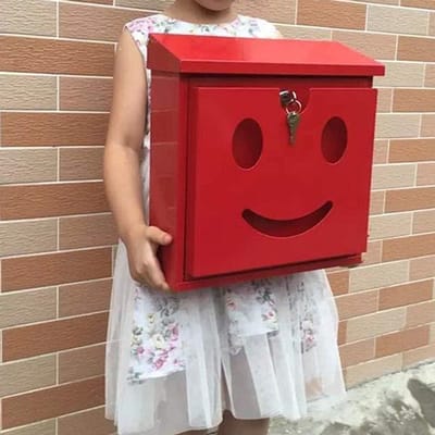 Brievenbus met slot - Pakketbox brieven - Post ontvangen - Gepoedercoat staal - 31 x 33 cm - Rood