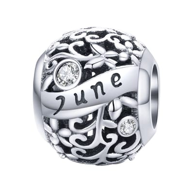 Geboortesteen maand Juni bedel | bedels voor armband | Roze paars lavendel zirkonia | bedels beads cadeau | Zilverana | geschikt voor alle bekende merken | 925 zilver | moederdag