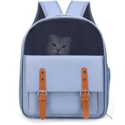 Ademend Ademend Katten Draagtas Grote Capaciteit Dubbele Schouder Draagbare Katten Rugzak Slijtvast PVC/Oxford L gray