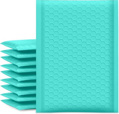 Set van 25 Cyaan Poly Bubble Enveloppen 15x25 cm - Waterdichte Verzendenveloppen