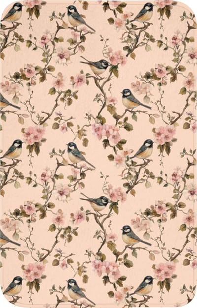 WC mat 50x80 cm - Antislip - Bloesem - Koolmees - Roze - Toiletmat - Vloermat - Douchemat - Toilet tapijt - Toiletmatten