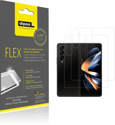 dipos – 2x Beschermfolie geschikt voor Samsung Galaxy Z Fold 4 Aussenseite | 3D Full Cover Screenprotector | 100% Passend