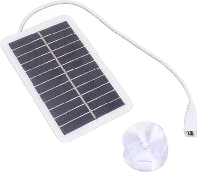 Mini Zonnepaneel - Draagbare Charger - Noodstroom Opladen - Waterdicht Ontwerp - 2W Vermogen - Zwart