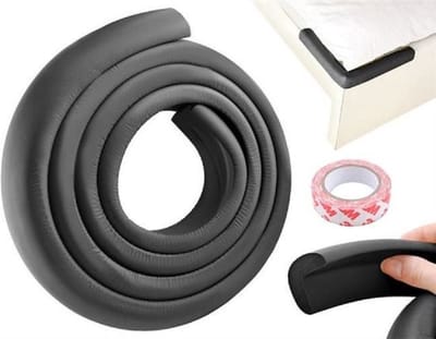 Foam stootrand I Baby Beschermer I Hoek Beschermer I Schok Absorberend I Babyveiligheid I Tafelhoek I Tafelrand I 2 Meter I Zwart