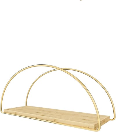 Wandrek set - Zwevende planken - Keuken opbergen - Halfrond design - 2 stuks - Goudkleurig