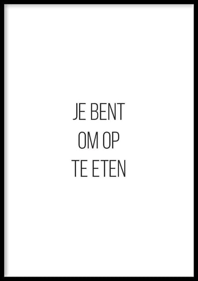 Poster Om Op Te Eten - 30x40cm met Fotolijst – Badkamer Poster – Ingelijst