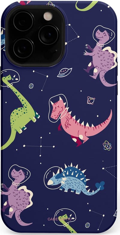 Casetastic hoesje geschikt voor Apple iPhone 13 Pro - MagSafe - Dubbellaagse bescherming - Rex in de ruimte - Fashion Case - Donkerblauw Donkergrijs