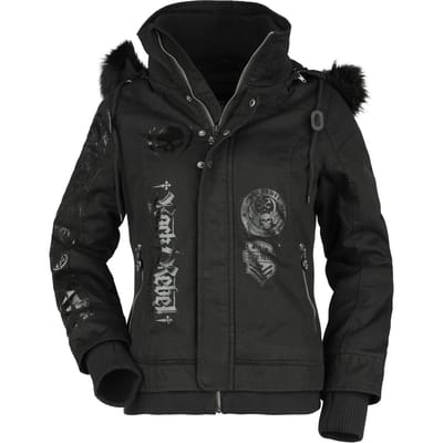 Rock Rebel by EMP - Rock Winterjas - Winterjas met glanzende print - S tot XXL - voor Vrouwen - zwart