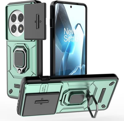 Coverup Hoesje - Geschikt voor OnePlus 13 Hoesje - Coverup Ring Kickstand Back Cover met Camera Shield - Groen