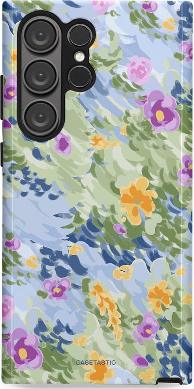Casetastic Hoesje Geschikt voor Samsung S23 Ultra - Stijlvolle Beschermende Duo-layer Case - Zonnige Bloemtuin